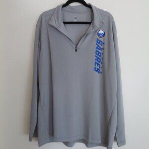 NWT NHL Buffalo Sabres | Size XL | Quarter Zip Gray Long Sleeve Shirt Pullover